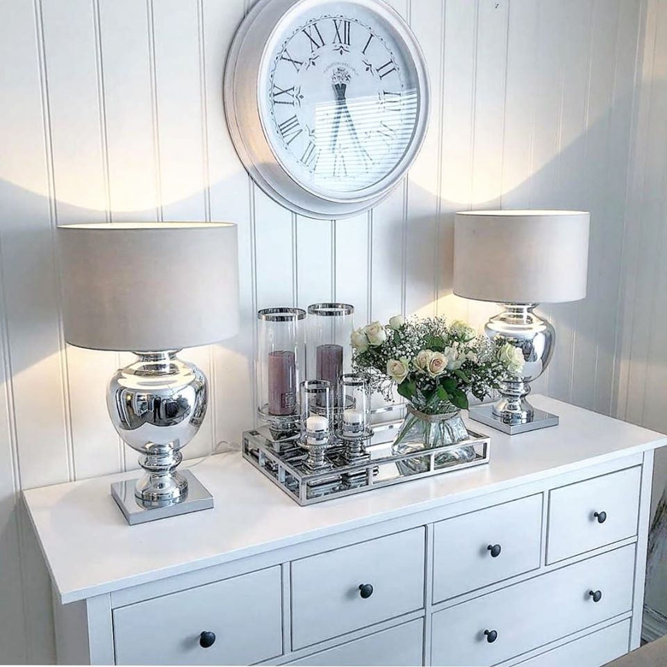 Nydelig lampe i sølv