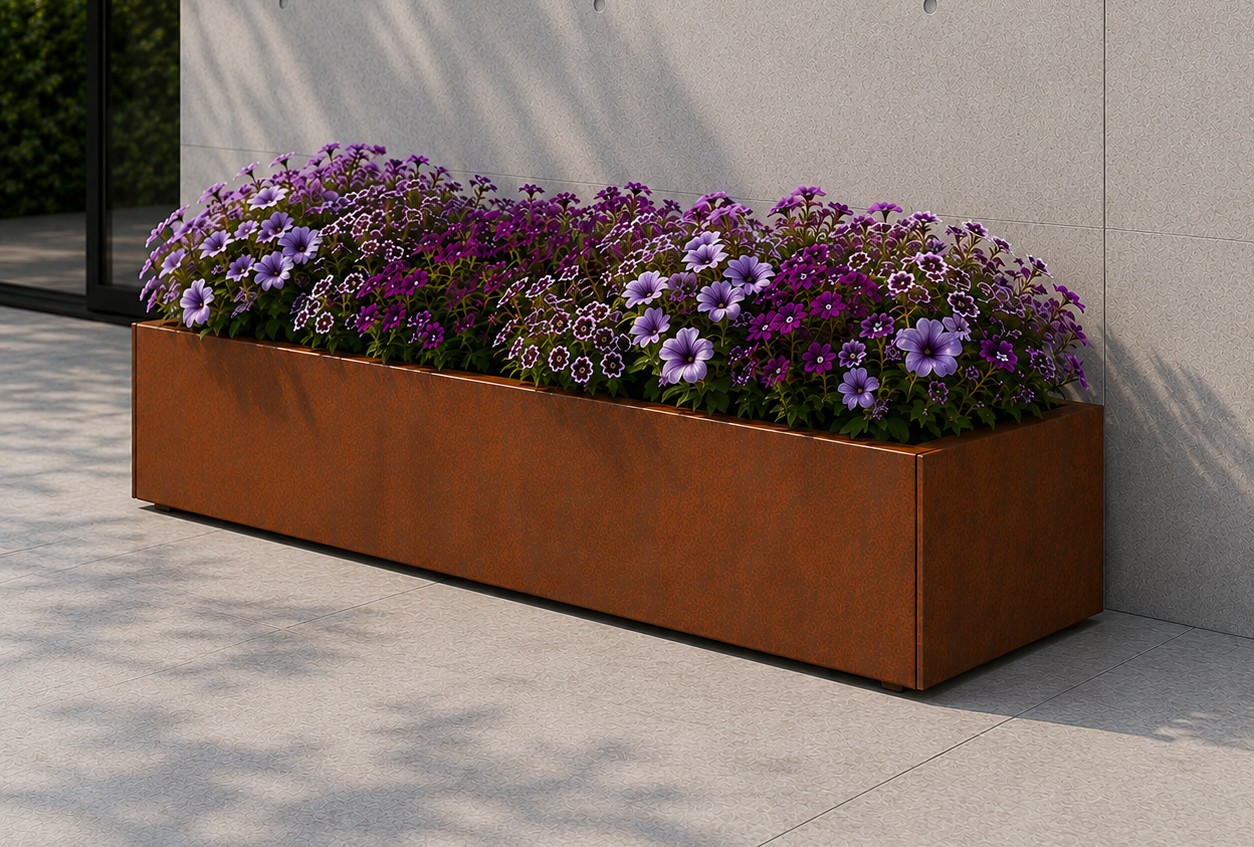 cortenstål plantekasse