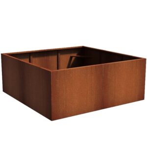 Plantekasse Rusty Cortenstål 200x200x80