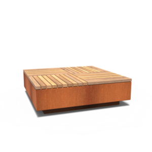Benk Cortenstål 143x143x45