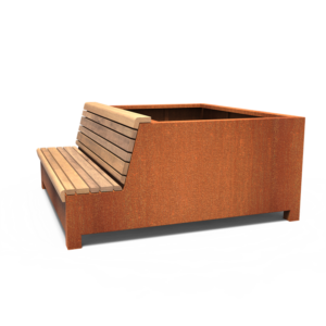 Benk cortenstål 200x200x90