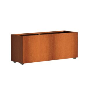 Plantekasse Rusty Cortenstål m/hjul 150x50x60