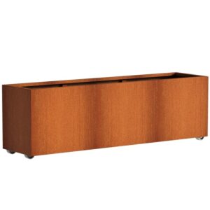 Plantekasse Rusty Cortenstål m/hjul 200x50x60