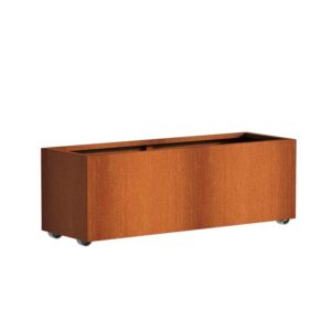 Plantekasse Rusty Cortenstål m/hjul 150x50x50
