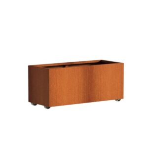 Plantekasse Rusty Cortenstål m/hjul 120x50x50
