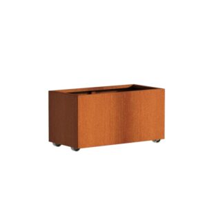 Plantekasse Rusty Cortenstål m/hjul 100x50x50