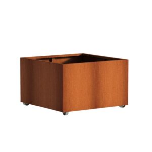 Plantekasse Rusty Cortenstål m/hjul 100x100x60