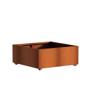 Plantekasse Rusty Cortenstål m/hjul 100x100x40