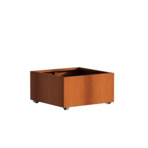 Plantekasse Rusty Cortenstål m/hjul 80x80x40