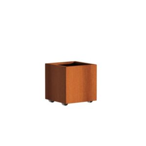 Plantekasse Rusty Cortenstål m/hjul 50x50x50