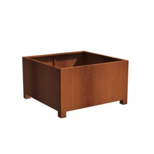 Plantekasse Rusty Cortenstål med ben 140x140x80