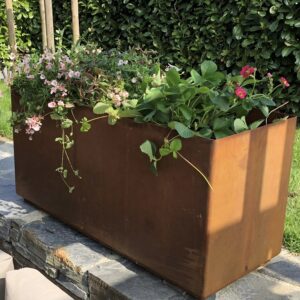 Cortenstål plantekasse (rett kant) 100x40x50