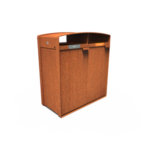 Avfallsbeholder STORR 2X100l cortenstål