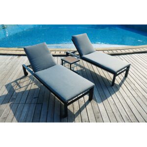 Calor solsenger og sidebord - mørkgrå ramme
