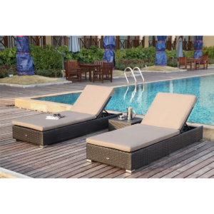 Sun solsenger og sidebord - svart