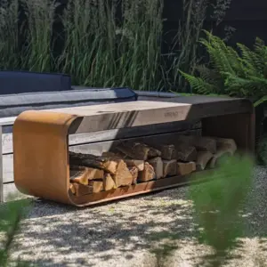 Kombi benk vedstativ og benk